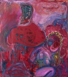 Lucy Stein, 'Old World', 2025. Oil on canvas, 180 x 160cm. Courtesy the artist and Galerie Gregor Staiger, Zurich/Milan. Photo: Studio Adamson.