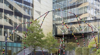 'A Double Rainbow', 2022, The Central Bank of Ireland, galvanised steel, high-gloss paint and lacquer. Photography by Donal Murphy.