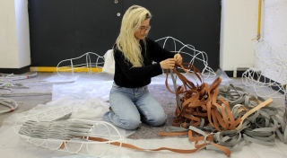 Artist Fanny Gicquel in Studio 1, Temple Bar Gallery + Studios