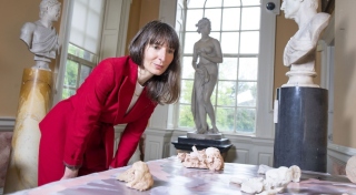 Marysia Więckiewicz-Carroll at 'New Considerations of Familiar Settings', Fingal: Fingal County Council Arts Office Guest at Newbridge House, with work by Alice Rekab, 2021.