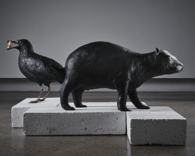 Ambition Bronze, Jesmonite, Gold-leaf, 0.43M x 0.80M x 0.36M, Rudolf-Sharpf-Galerie des Wilhelm Hack Museum, 2022 Photography by Ros Kavanagh.