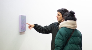 Visitors at Fergus Feehily, 'Fortune House', 2024. Photo: Evanna Devine.
