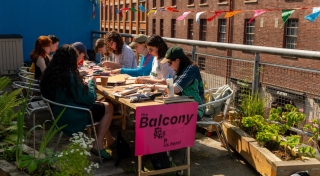 The Balcony Project, Mel Galley's Zine Workshop 2025, Photo: Louis Haugh