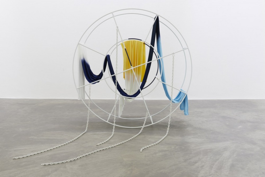 Isabel Nolan

Partial Eclipse, 2017, mild steel, paint, fabric and dye, 145 x 72.5 cm / 57.1 x 28.5 in. Courtesy the artist and Kerlin Gallery, Dublin