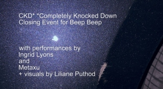 A graphic of a starry-night sky with the event's details in white text.