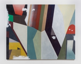 Lucy McKenzie, Damaged Abstract, 2017, Oil on canvas, Courtesy of Cabinet Gallery, London
