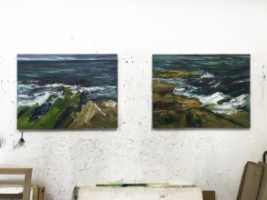 Painting by Sean Fingleton in his studio at Temple Bar Gallery + Studios