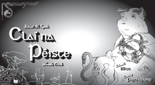 Claí na Péiste billboard. Typography and layout by Éimear O’Keane with original drawings by Sibyl Montague.