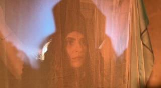Atoosa Pour Hosseini, ‘The Magic Circle’. Photo documentation of Yasaman Pishvaei at Temple Bar Gallery + Studios, 2023. Photography by Jann Clavadetscher, courtesy of Experimental Film Society and the artist.