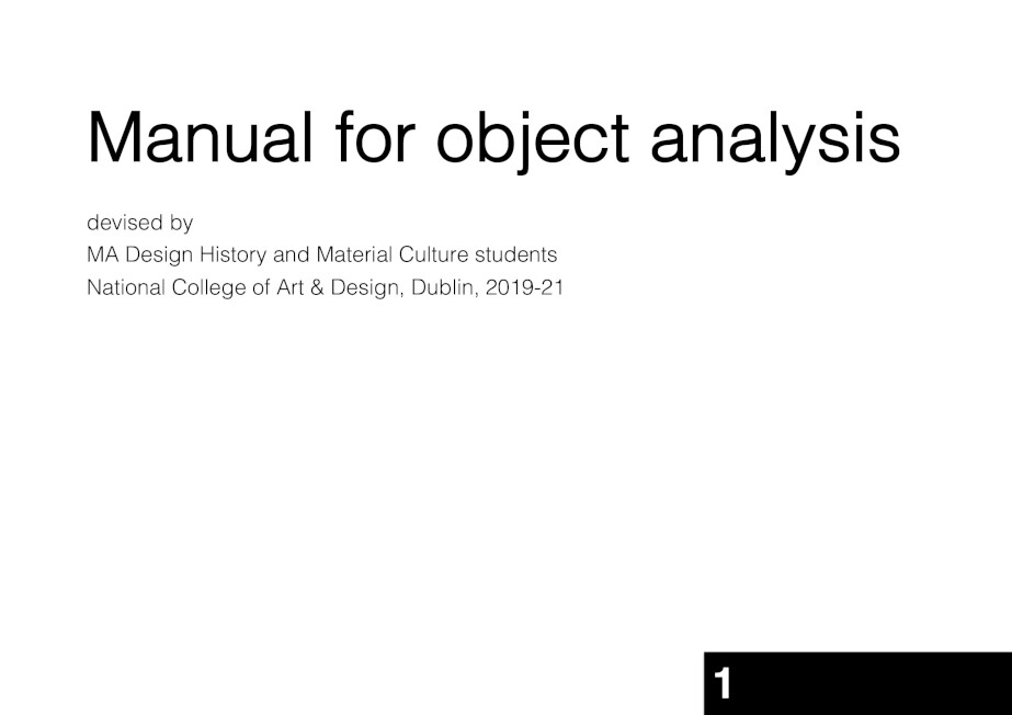 Manual for Object Analysis
