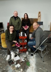Artists Alice Rekab, Stephen Loughman, Lucy McKenna and Gerard Byrne at Temple Bar Gallery + Studios.