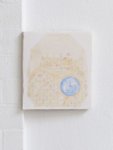 Annaliisa Krage, Paulas Garten, 2019, Pencil, tempera and oil on plaster, 22 x 20 cm. Courtesy the artist.