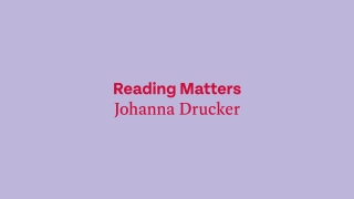 DABF21 Video Reading Matters Colour