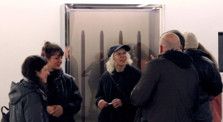Visitors at the launch of 'Gather' by Niamh O'Malley, Temple Bar Gallery + Studios. Photography by Ciara Quinlan.