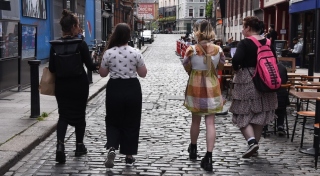 Visitors on Art Walk, hosted by Temple Bar Gallery + Studios
