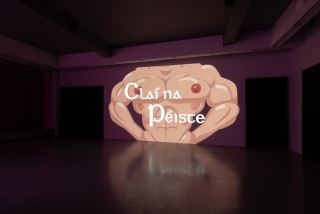 Installation view of 'Claí na Péiste (Worm's Ditch)' by Sibyl Montague. Photo: Kate Bowe O'Brien