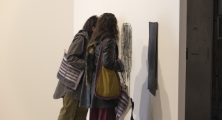 Visitors at 'Gather' by Niamh O'Malley, the national representation of Ireland at the 59th International Art Exhibition of la Biennale di Venezia, 2022. Photography by Maria Maarbjerg.