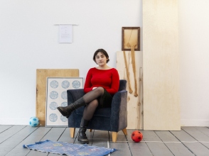 Recent Graduate Residency Award 2025 recipient Rachel Enright Murphy in her studio at TBG+S. Photo: Evanna Devine