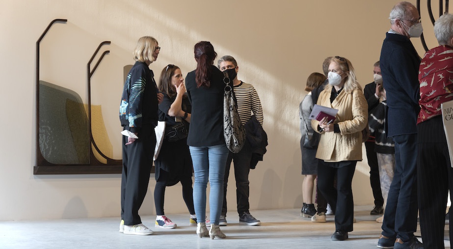 Gather: International Sculpture Day exhibition tour

Visitors at 'Gather' by Niamh O'Malley, the national representation of Ireland at the 59th International Art Exhibition of la Biennale di Venezia, 2022. Photography by Maria Maarbjerg.