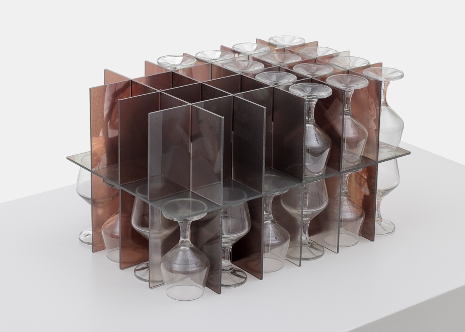 Sean Edwards chased losses

Sean Edwards, Inheriting Absence (Glasses), 2021, UV curable ink printed direct to Perspex, toast glasses from the artist's family archive,  21 × 35 × 23.5 cm. Courtesy the artist and Tanya Leighton.